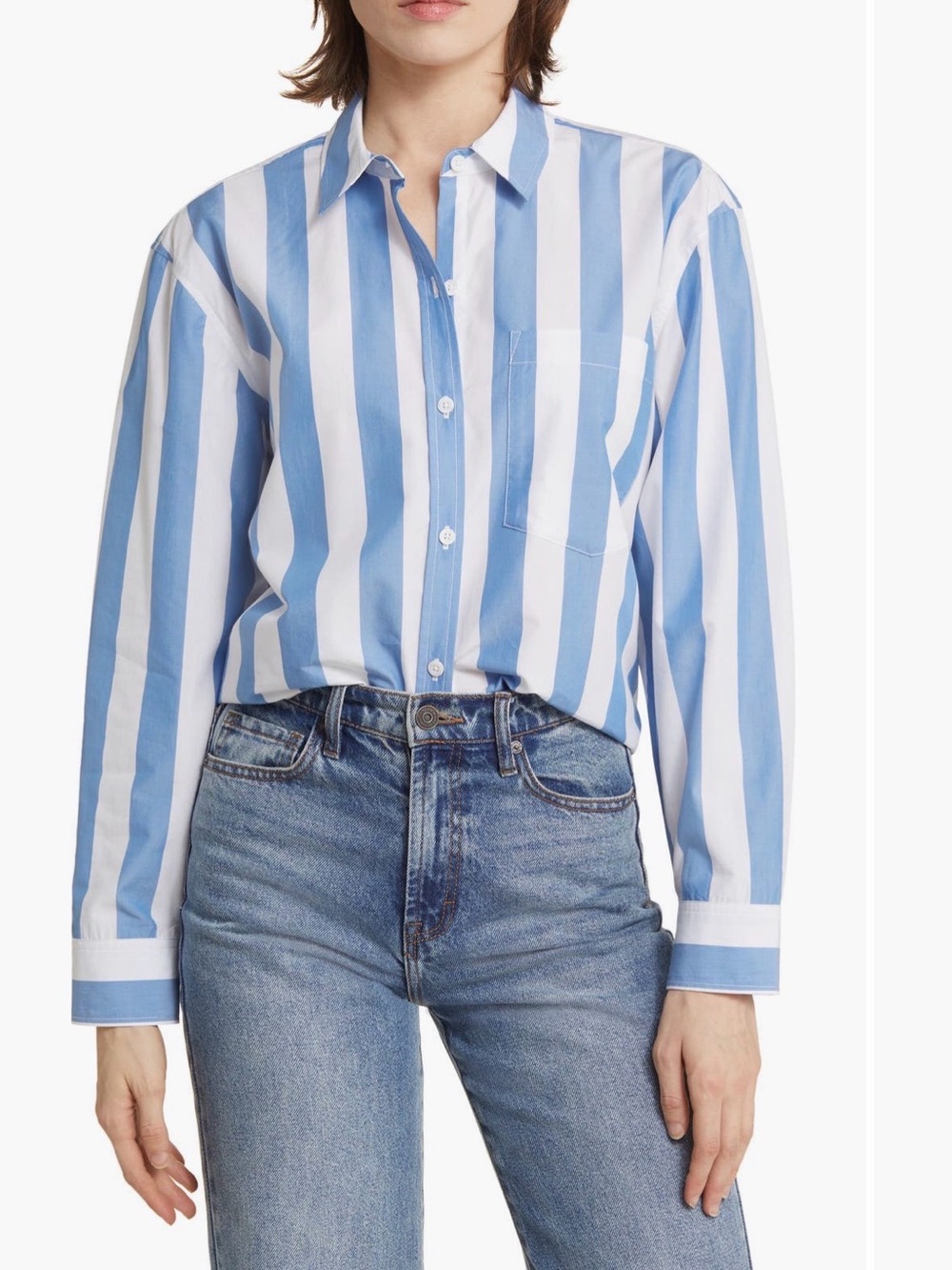 Rails Arlo Blue and White Stripe Button-Down Shirt XL original $120